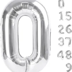 Globo foil número 0 plateado