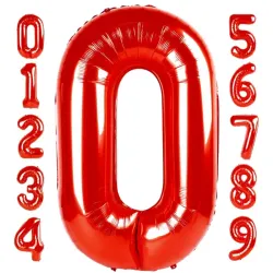 Globo foil número 0 rojo