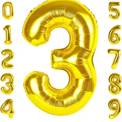 Globo foil número 3 dorado