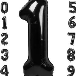 Globo foil número 1 negro