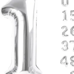 Globo foil número 1 plateado