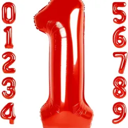 Globo foil número 1 rojo