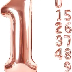 Globo foil número 1 rosa oro
