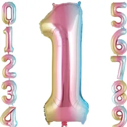 Globo foil número 1 tornasol