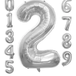 Globo foil número 2 plateado
