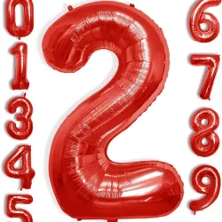 Globo foil número 2 rojo