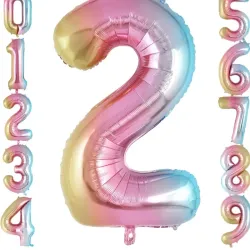 Globo foil número 2 tornasol