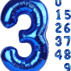 Globo foil número 3 azul