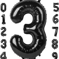 Globo foil número 3 negro