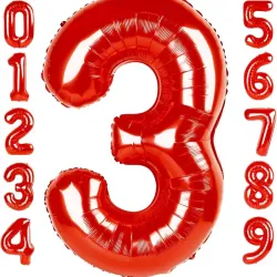 Globo foil número 3 rojo
