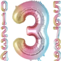 Globo foil número 3 tornasol