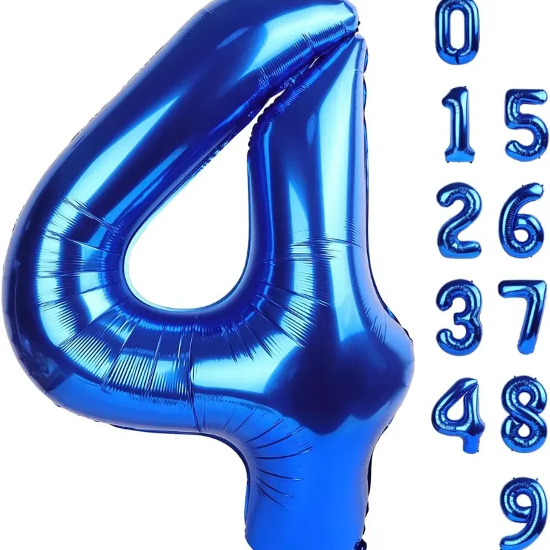 Globo foil número 4 azul