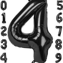 Globo foil número 4 negro