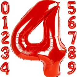 Globo foil número 4 rojo