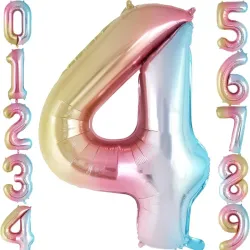 Globo foil número 4 tornasol