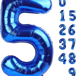 Globo foil número 5 azul