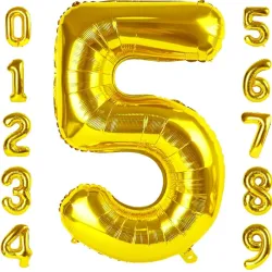 Globo foil número 5 dorado