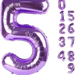 Globo foil número 5 morado