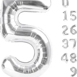 Globo foil número 5 plateado