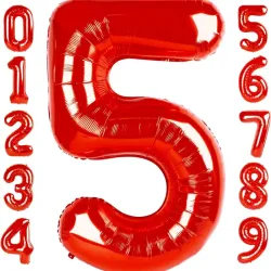 Globo foil número 5 rojo