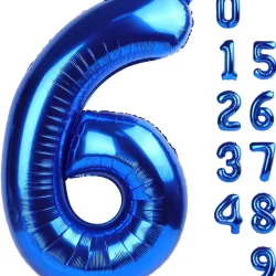 Globo foil número 6 azul