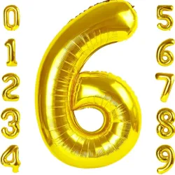 Globo foil número 6 dorado