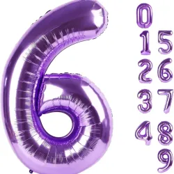 Globo foil número 6 morado