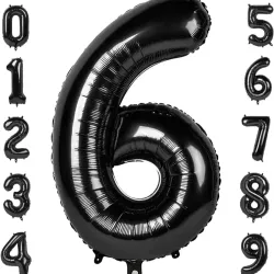 Globo foil número 6 negro