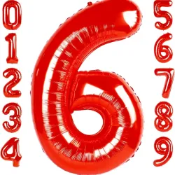 Globo foil número 6 rojo