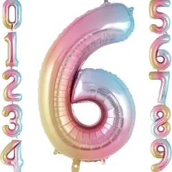 Globo foil número 6 tornasol