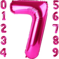 Globo foil número 7 rosa intenso