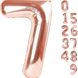 Globo foil número 7 rosa oro