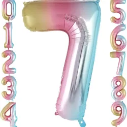 Globo foil número 7 tornasol