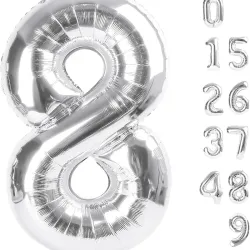 Globo foil número 8 plateado