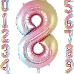 Globo foil número 8 tornasol