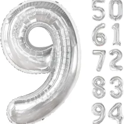 Globo foil número 9 plateado