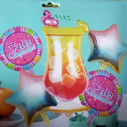 Set Globos Decoración "COPA COCTAIL TROPICAL"