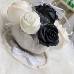 Conjunto rosas blanco y negro