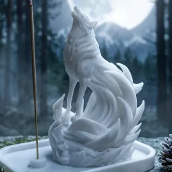 Portainciensos figura de lobo
