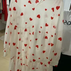 Vestido Mangas Largas estampado Corazones