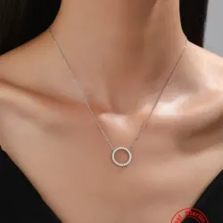 Collar Colgante Redondo de plata de ley 925