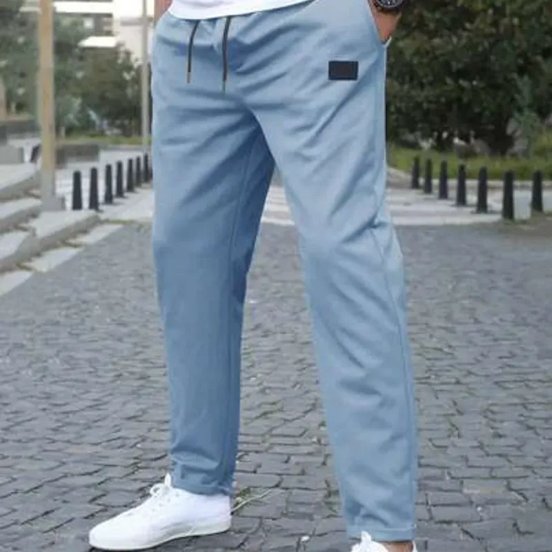 Pantalones con diseño de parche de cintura con cordón