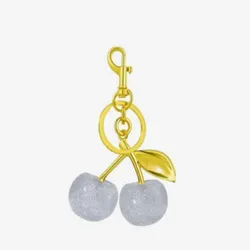 Llavero Cherry Blanco y Dorado Extra Grande