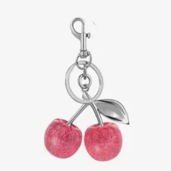 Llavero Cherry Rosa y Plateado Extra Grande