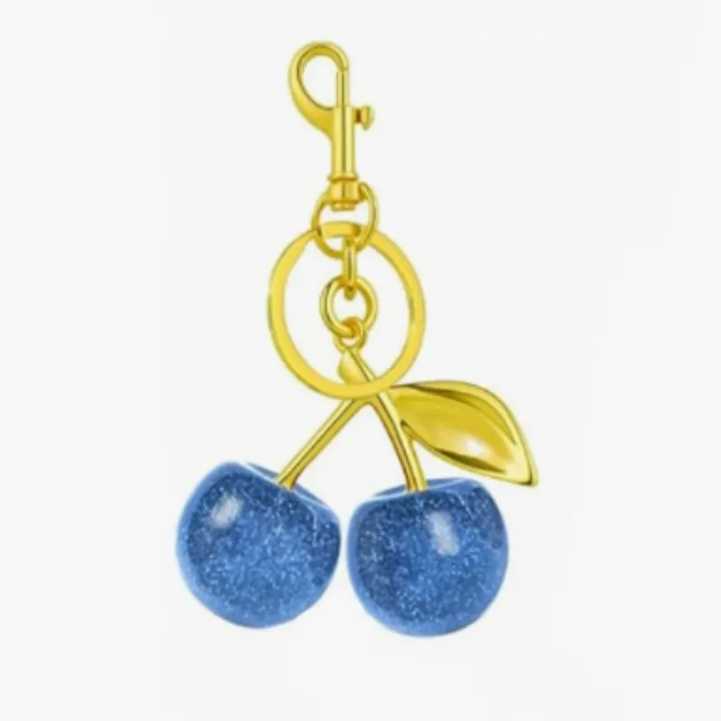 Llavero Cherry Azul y Dorado Extra Grande
