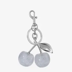 Llavero Cherry Blanco y Plateado Extra Grande 