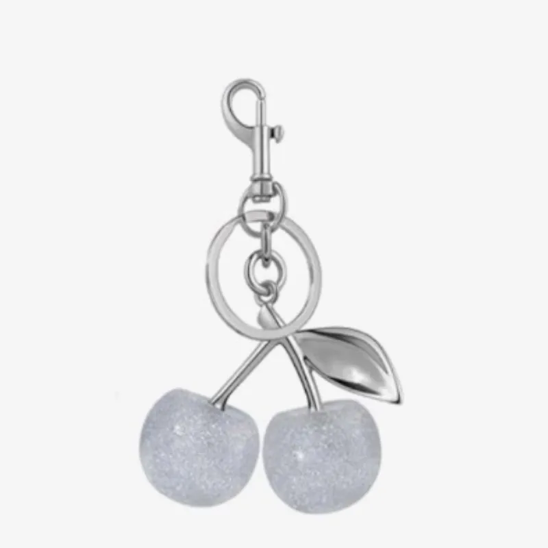 Llavero Cherry Blanco y Plateado Extra Grande 