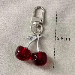 Llavero de Cherry rojo & plateado pequeño 