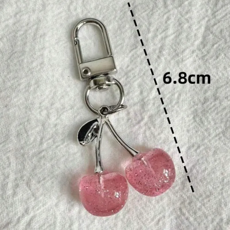 Llavero de Cherry rosa & plateado pequeño 