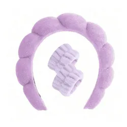 Set de diadema y muñequeras morado